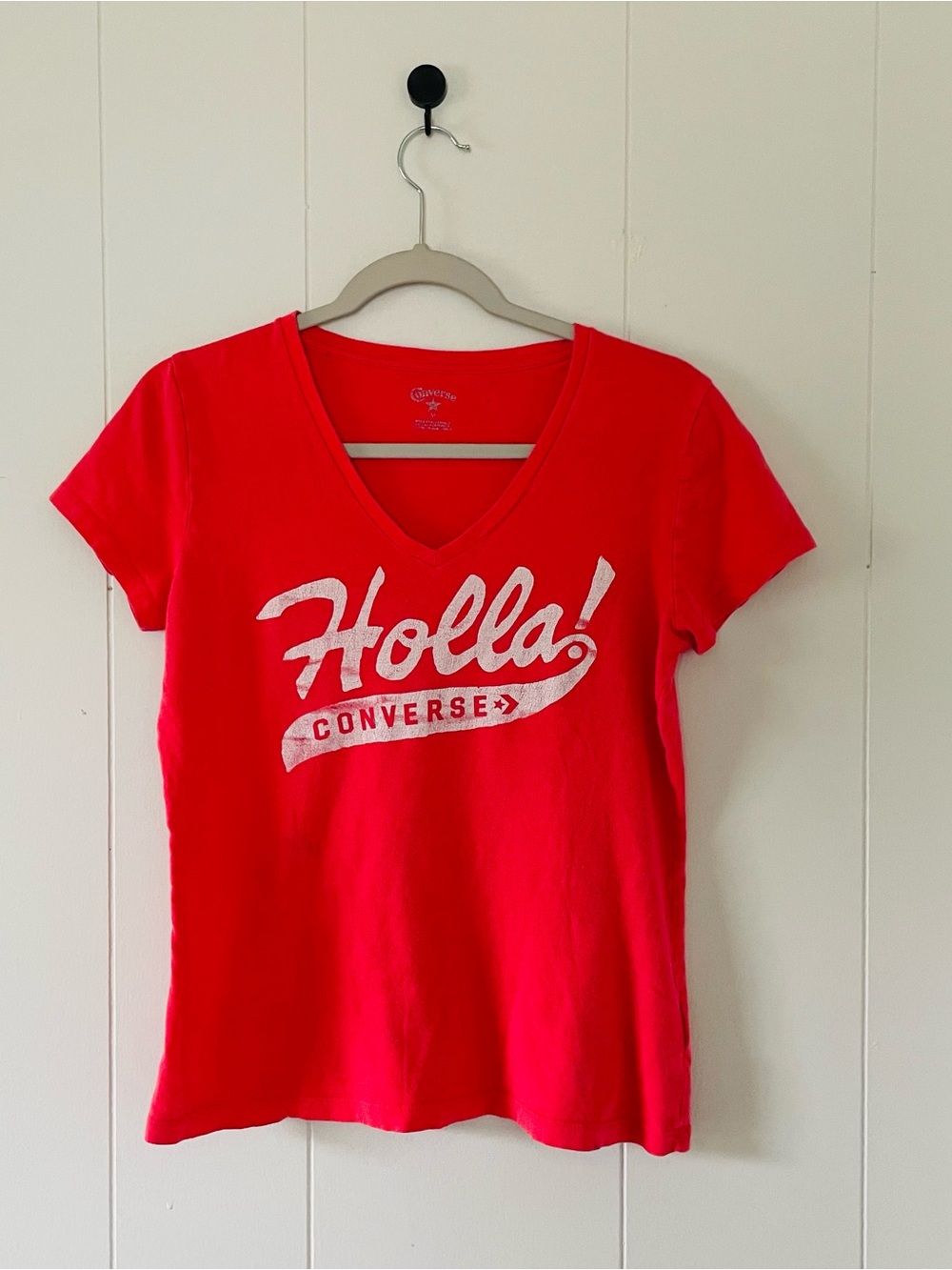 Converse Women’s Red Holla V-Neck Tee